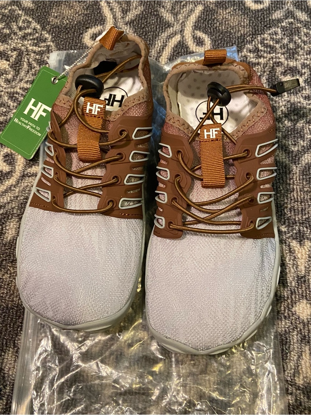 HF Women’s Athletic Sneakers in Brown and Light Gray